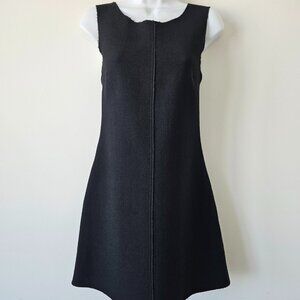 New DOLCE & GABBANA D&G Black Boiled Wool Sleeveless Sheath Dress 40